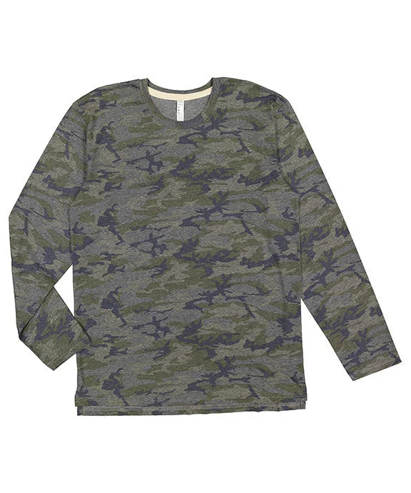 6918 - LAT Mens Fine Jersey Long-Sleeve T-Shirt | Vintage Camo/Natural