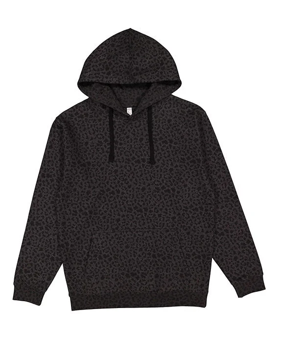 6926 - LAT Adult Pullover Fleece Hoodie | Black Leopard