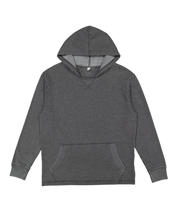 6936 - LAT Adult Vintage Wash Fleece Hooded Sweatshirt | Washed Black