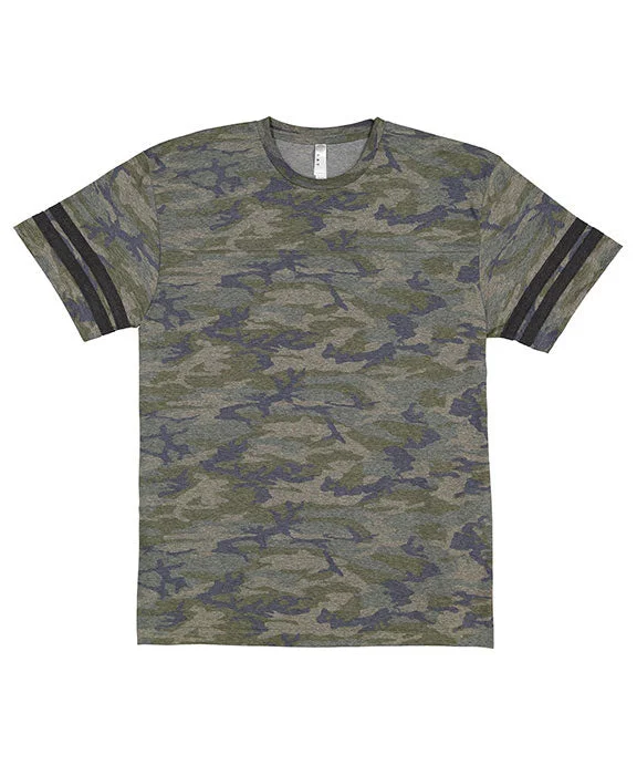 6937 - LAT Mens Football T-Shirt | Vintage Camo/Smoke