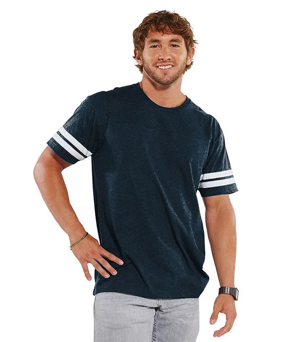 6937 - LAT Mens Football T-Shirt | Vintage Navy/White