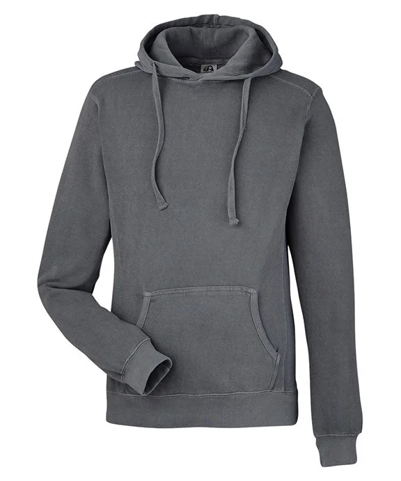 8730JA - J America Unisex Pigment Dyed Fleece Hooded Sweatshirt | Lead