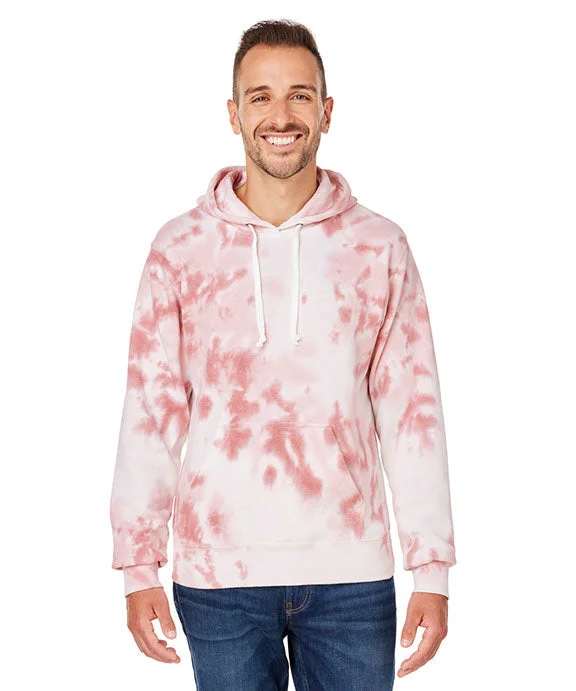 8861JA - J America Adult Tie-Dye Pullover Hooded Sweatshirt | Dusty Rose Tie Dye