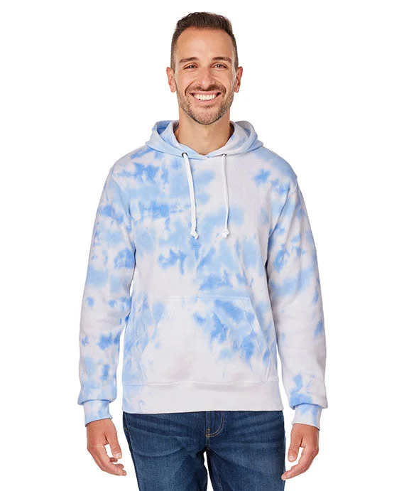 8861JA - J America Adult Tie-Dye Pullover Hooded Sweatshirt | Periwinkle Tie Dye