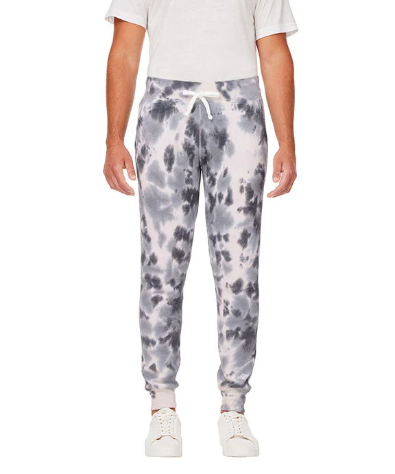 8884JA - J America Adult Tie Dye Fleece Jogger Pants | Black Tie Dye