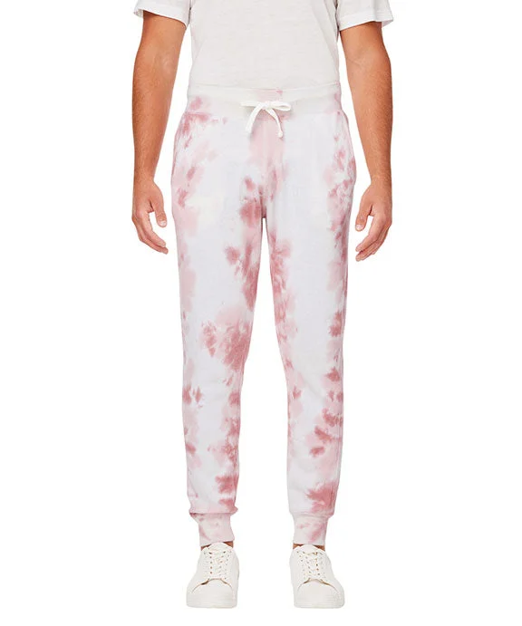 8884JA - J America Adult Tie Dye Fleece Jogger Pants | Dusty Rose Tie Dye