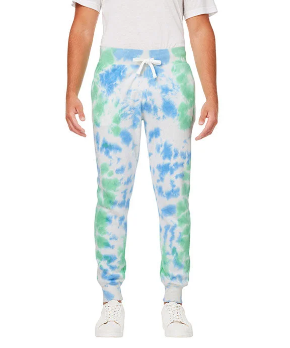 8884JA - J America Adult Tie Dye Fleece Jogger Pants | Lagoon Tie Dye