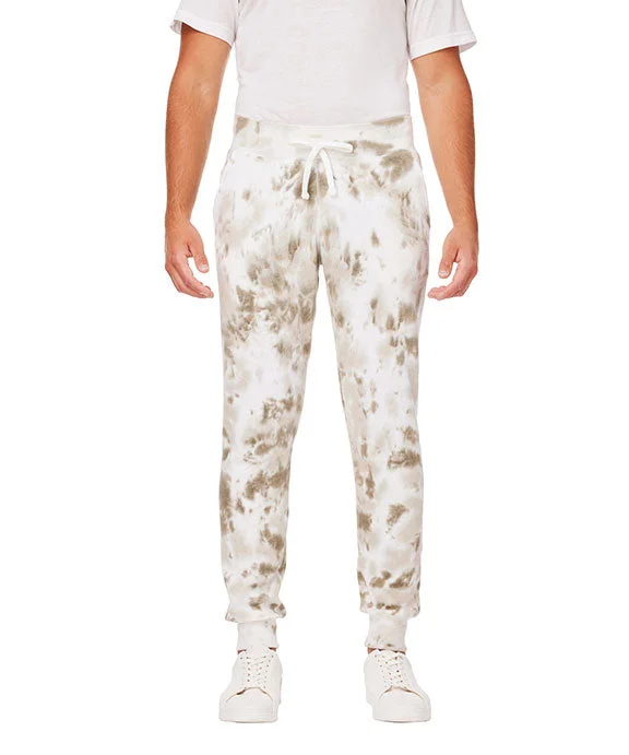 8884JA - J America Adult Tie Dye Fleece Jogger Pants | Olive Tie Dye