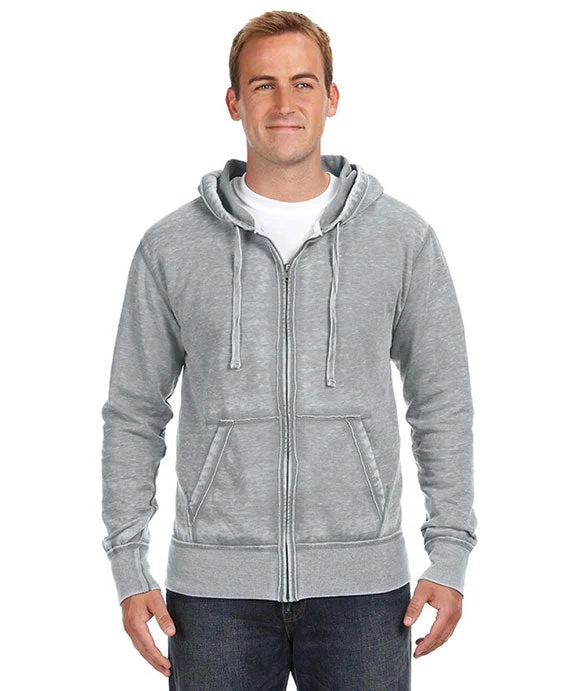 JA8916 - J America Adult Vintage Zen Full-Zip Fleece Hooded Sweatshirt | Cement