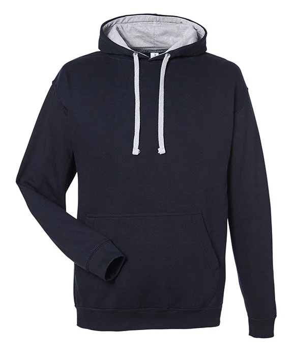 JHA003 - Just Hoods By AWDis Adult Midweight Varsity Contrast Hooded Sweatshirt | French Navy/Heather Grey