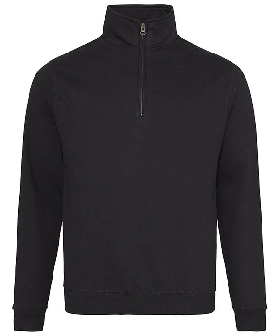 JHA046 - Just Hoods By AWDis Unisex Sophomore Quarter-Zip Fleece | Jet Black