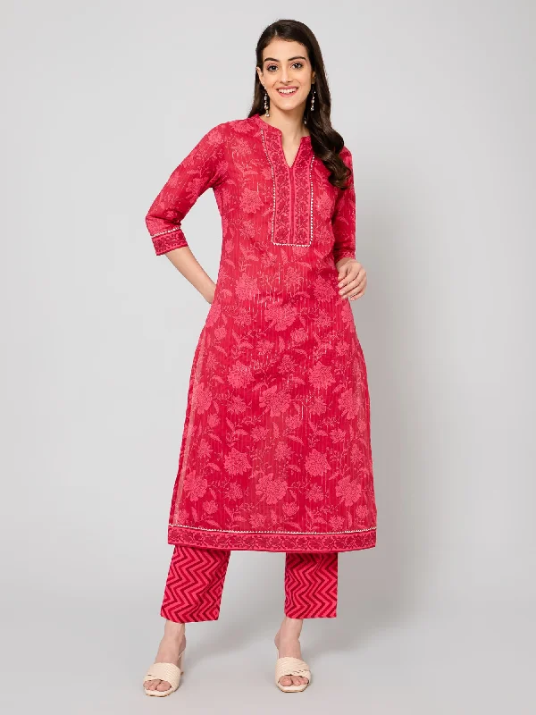 Women's Casual  Pink Printed  Palazzo Set