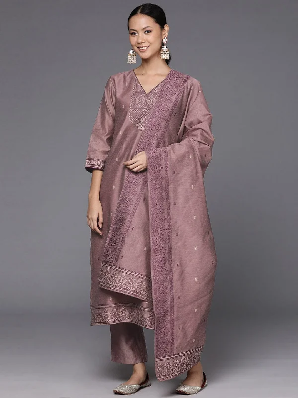 varanga-mauve-ethnic-motifs-regular-chanderi-silk-kurta-with-trousers-dupatta