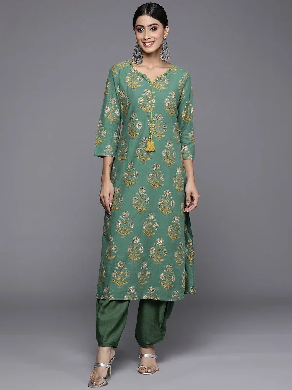 Varanga Women Green Ethnic Motifs Printed Kurta