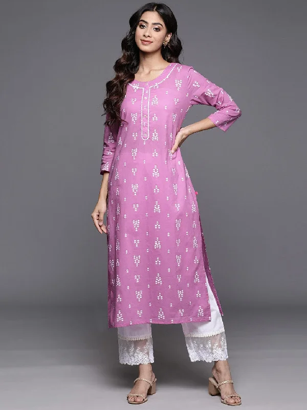 Varanga Women Pink Khari Printed Straight Kurta