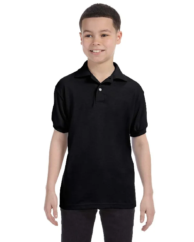 Hanes 054Y Youth 50/50 EcoSmart Jersey Knit Polo