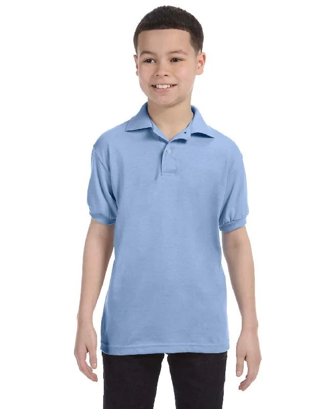 Hanes 054Y Youth 50/50 EcoSmart Jersey Knit Polo