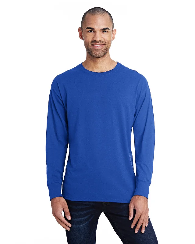 Hanes 42L0 Men's 4.5 oz., 60/40 Ringspun Cotton/Polyester X-Temp Long-Sleeve T-Shirt