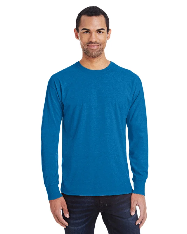 Hanes 42L0 Men's 4.5 oz., 60/40 Ringspun Cotton/Polyester X-Temp Long-Sleeve T-Shirt