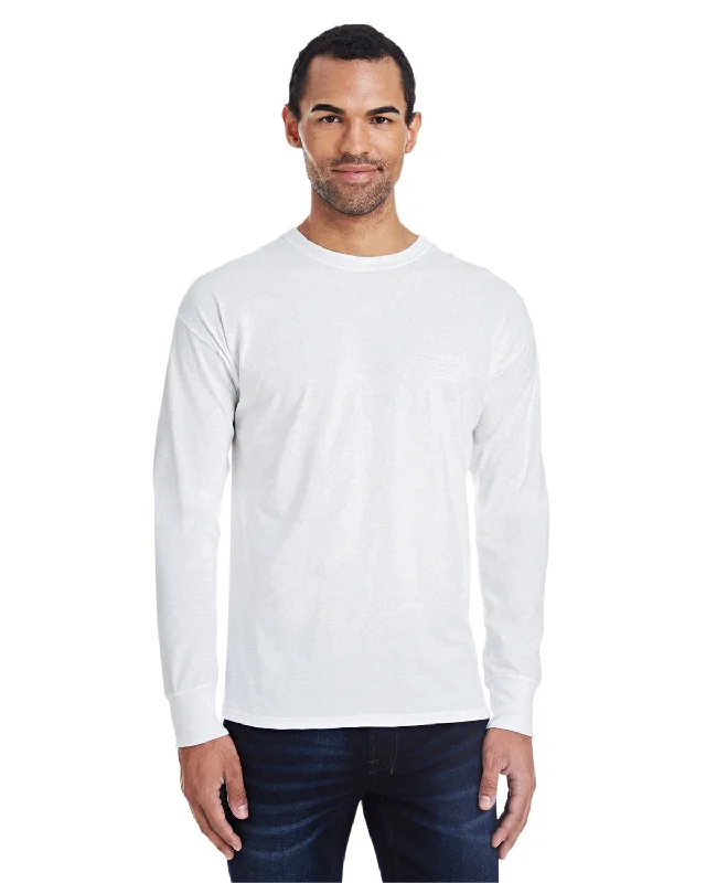 Hanes 42L0 Men's 4.5 oz., 60/40 Ringspun Cotton/Polyester X-Temp Long-Sleeve T-Shirt