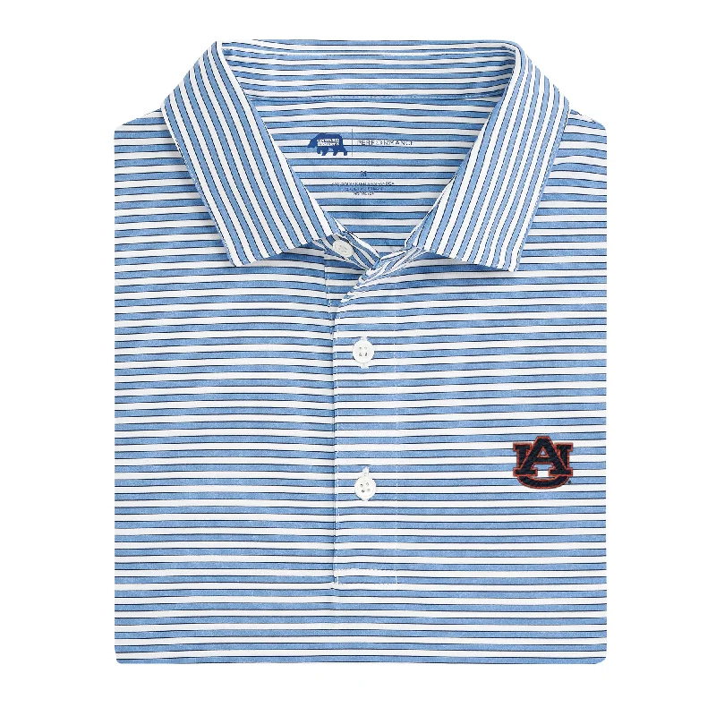 Auburn Mulligan Stripe Performance Polo