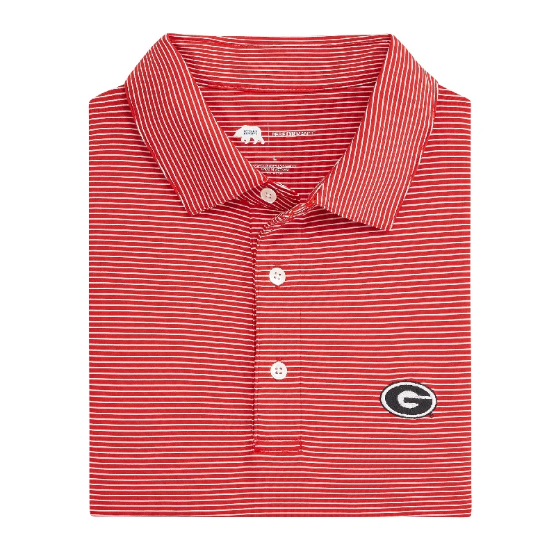 Birdie Stripe Super G Polo - Red/White