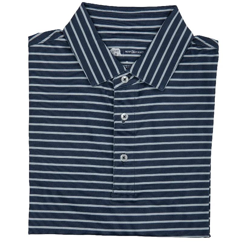 Eagle Stripe Performance Polo - Vintage Indigo/Smoke