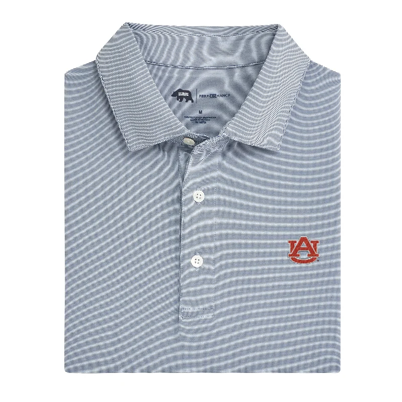 Hairline Stripe Auburn Performance Polo