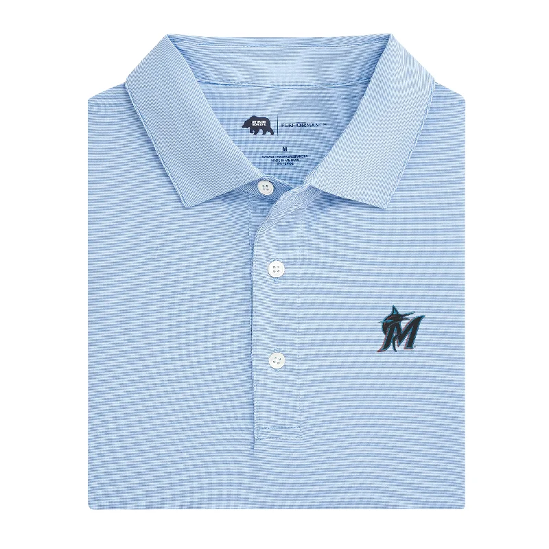 Miami Marlins Hairline Stripe Performance Polo