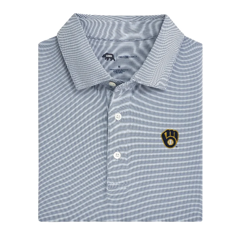 Milwaukee Brewers Hairline Stripe Performance Polo