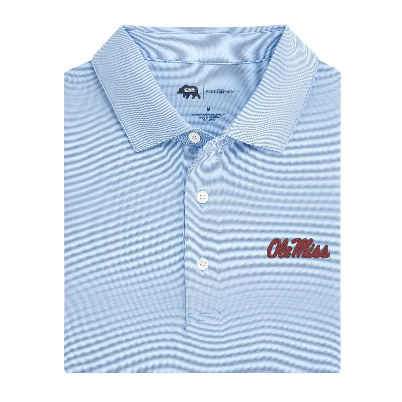 Ole Miss Hairline Stripe Performance Polo