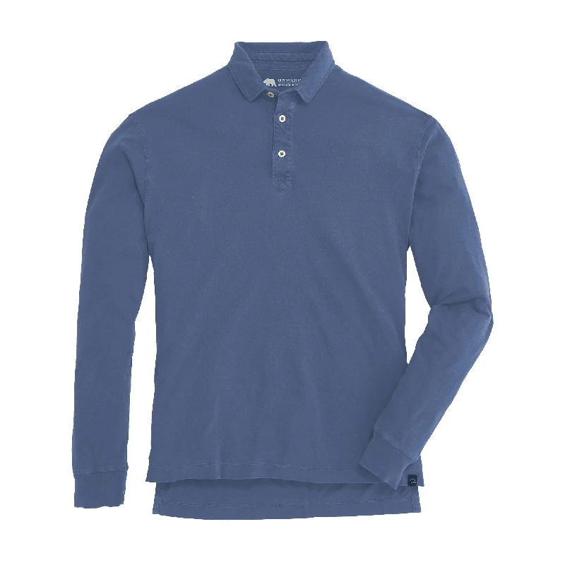 Perry Long Sleeve Polo - Vintage Indigo