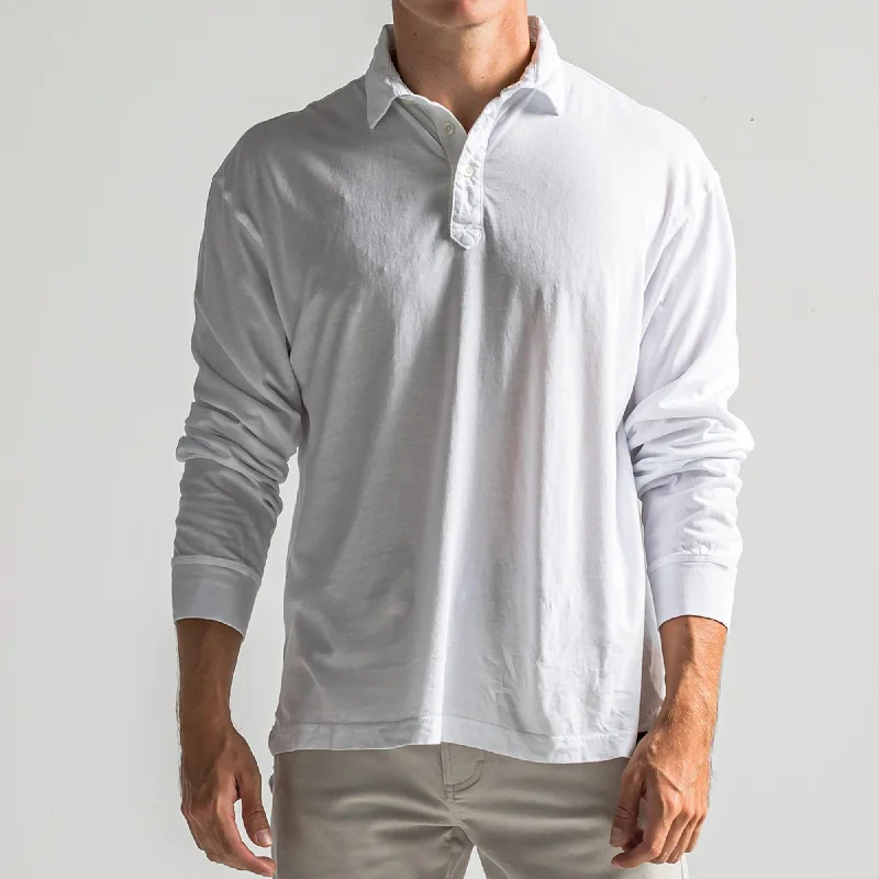 Perry Long Sleeve Polo - White