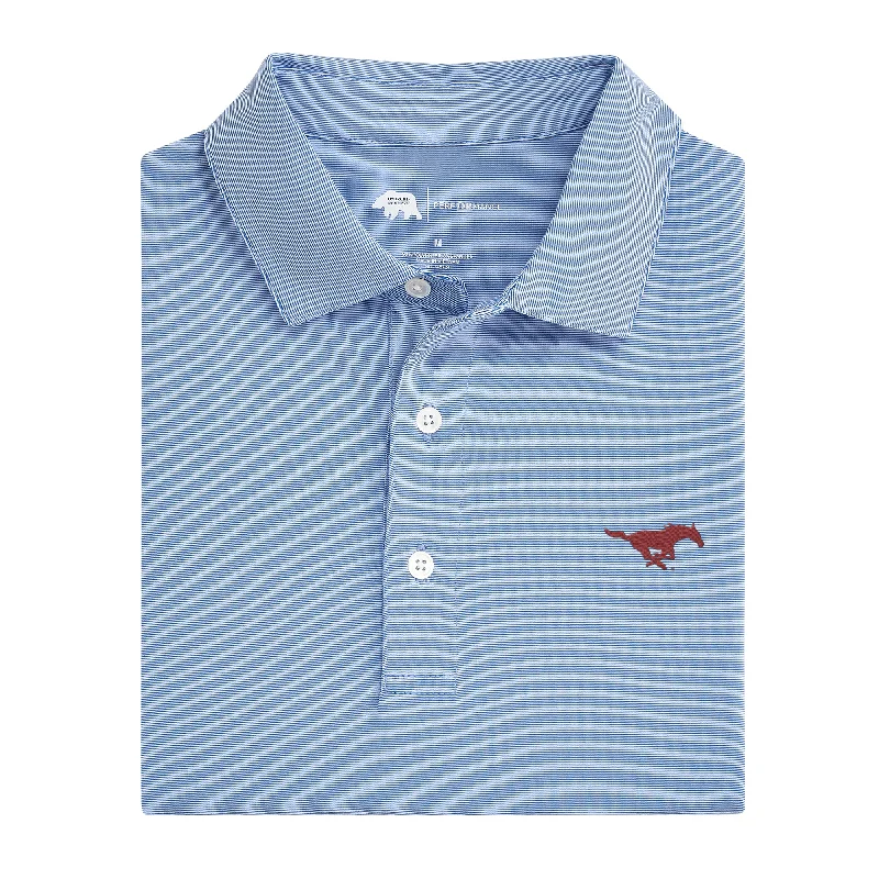 SMU Hairline Stripe Performance Polo