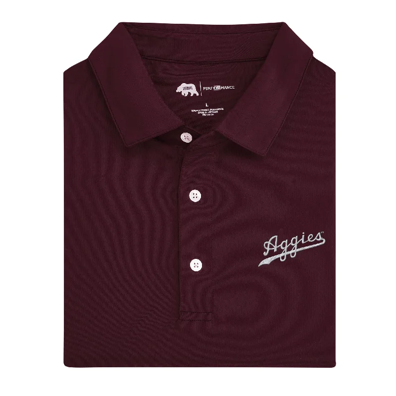 Solid Aggies Script Polo