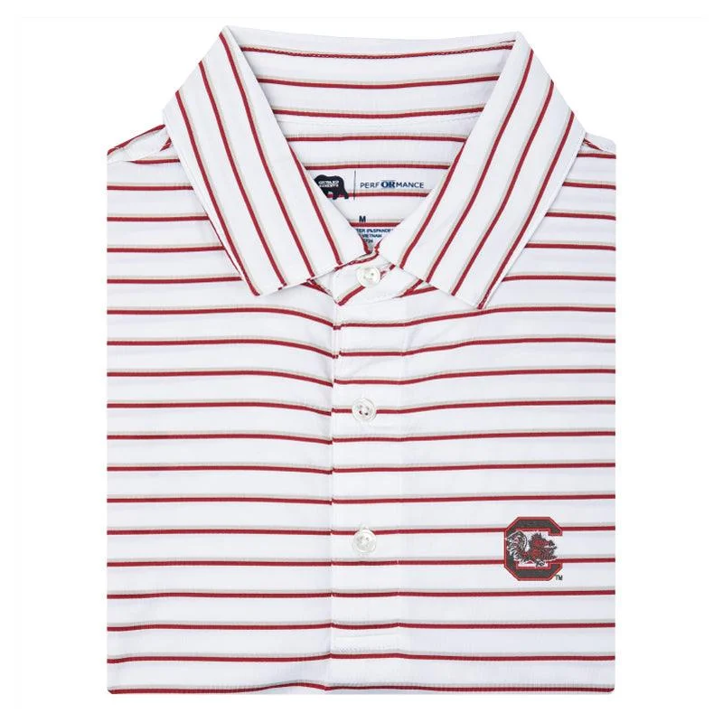 University of South Carolina Fairway Stripe Performance Polo