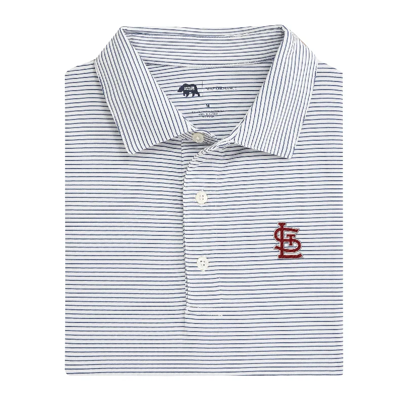 St. Louis Cardinals Birdie Stripe Performance Polo