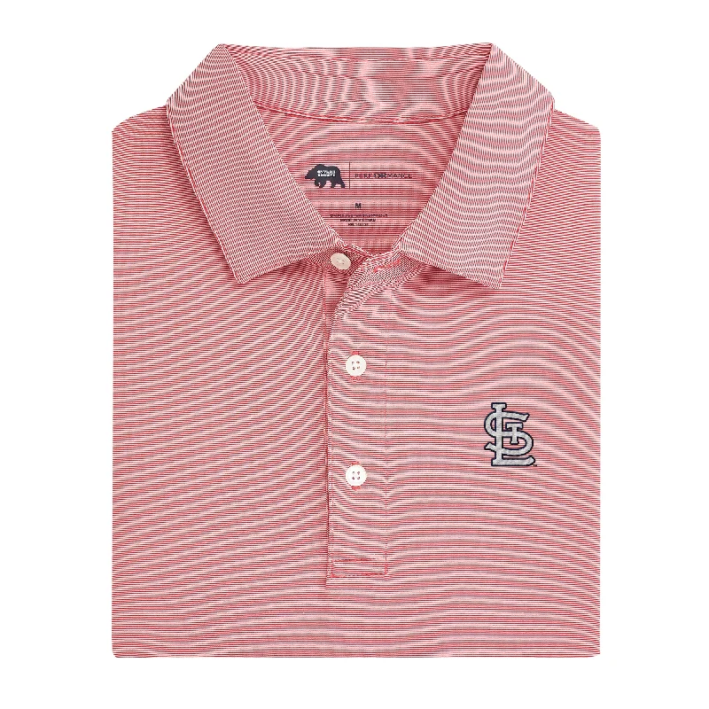 St. Louis Cardinals Hairline Stripe Performance Polo