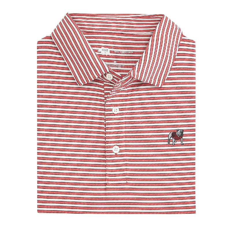 Standing Bulldog Mulligan Stripe Performance Polo