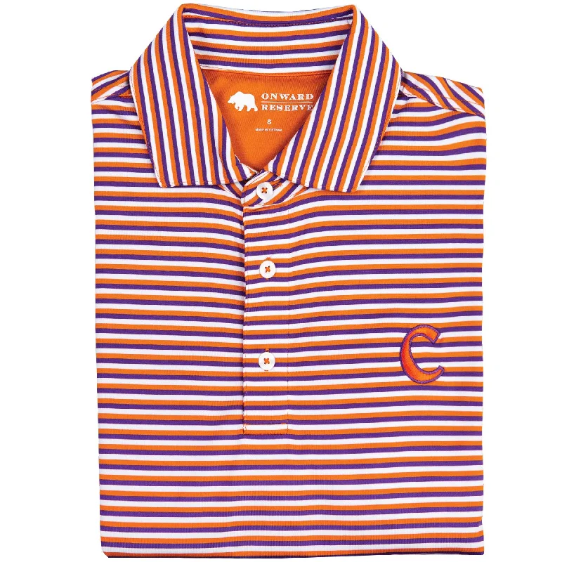 Triple Stripe Clemson C Polo