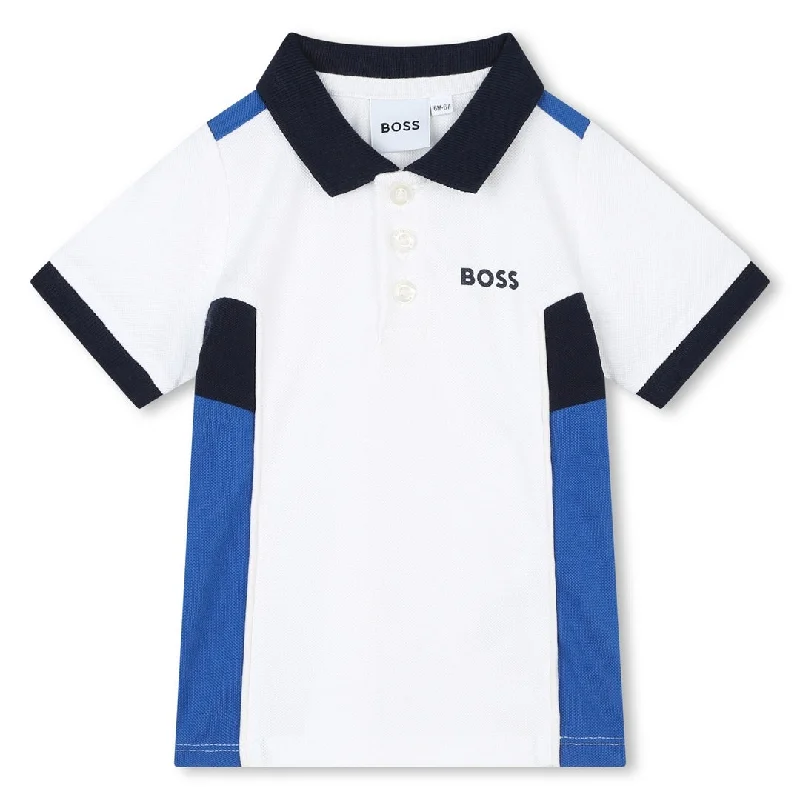 White Logo Polo