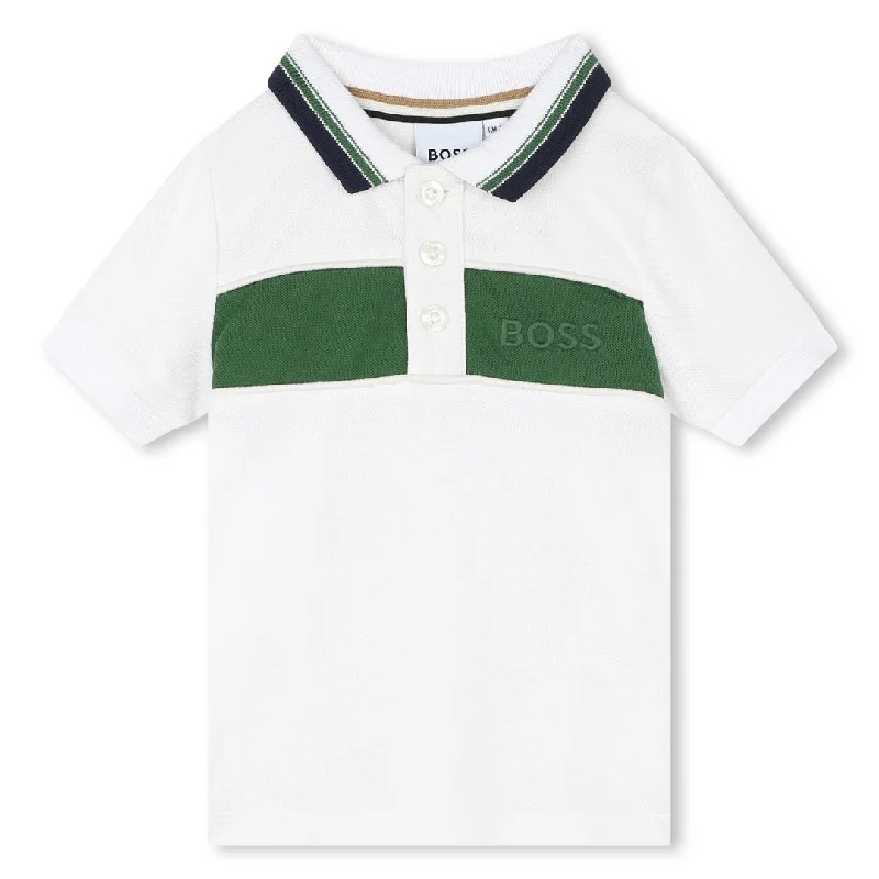 White Logo Polo