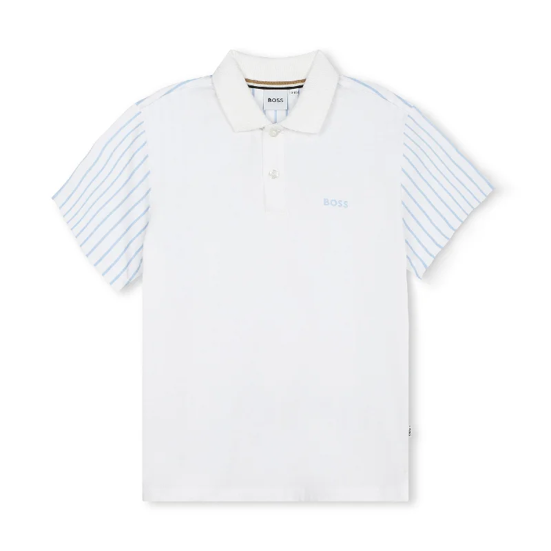 White Logo Polo