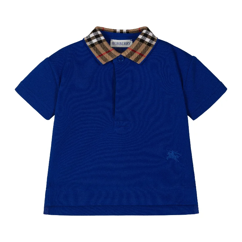 Blue Logo Check Polo Shirt