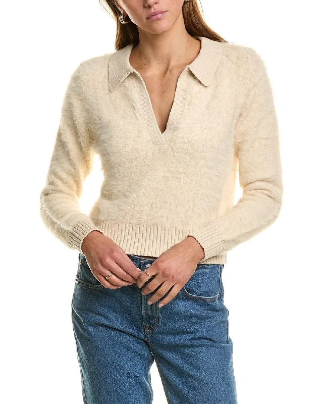 Central Park West Ivy Eyelash Polo Sweater