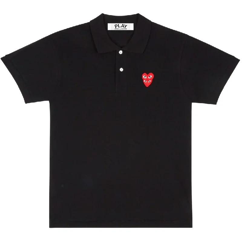 Black Double Heart Polo