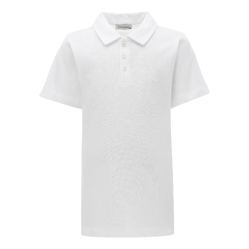 White Solid Logo Polo