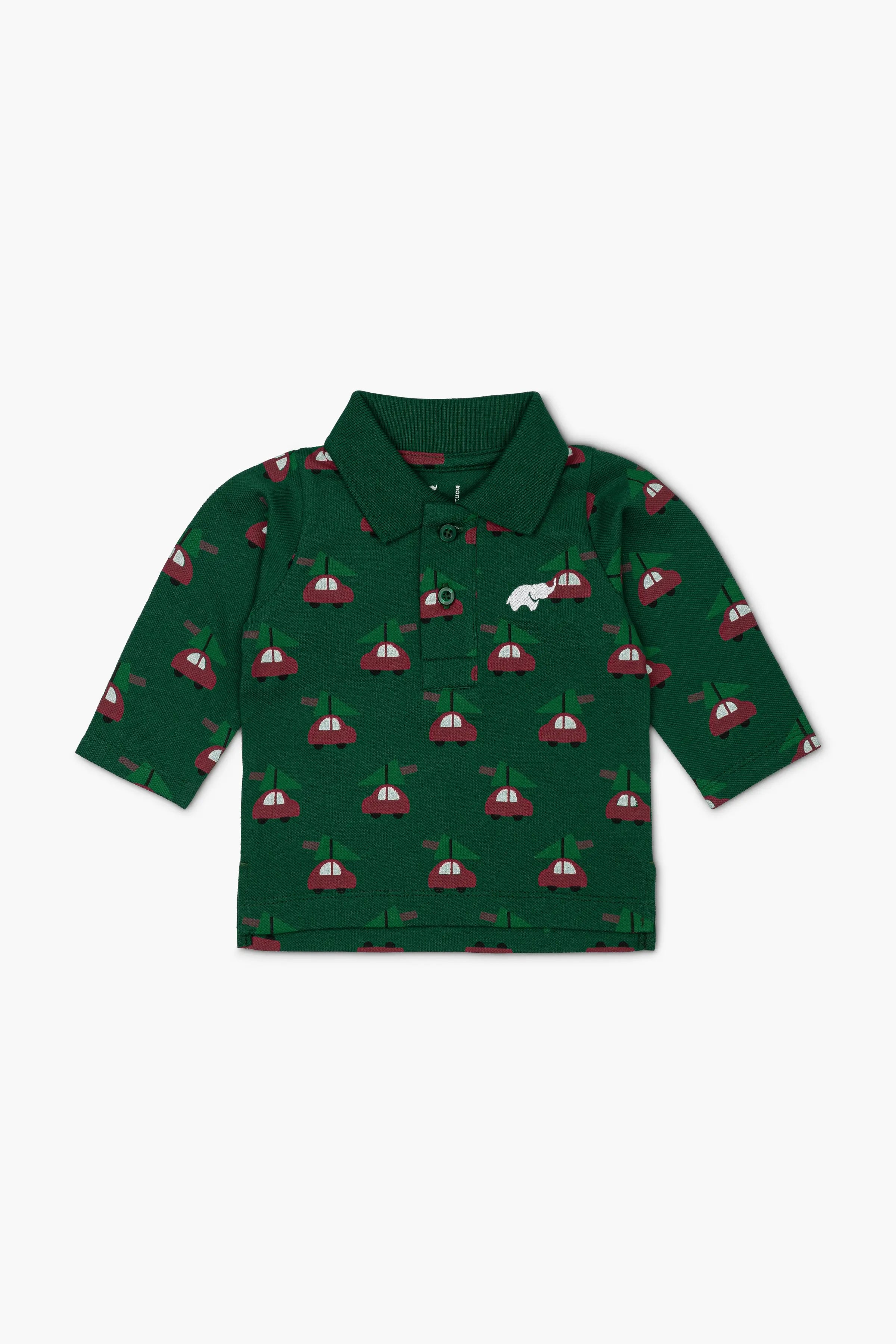 Organic Long Sleeve Polo_Bringing Home the Christmas Tree