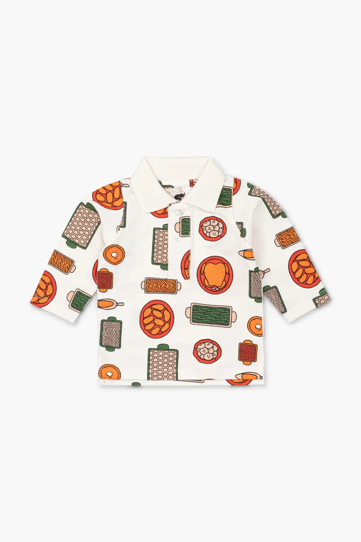 Organic Long Sleeve Polo_Holiday Feast