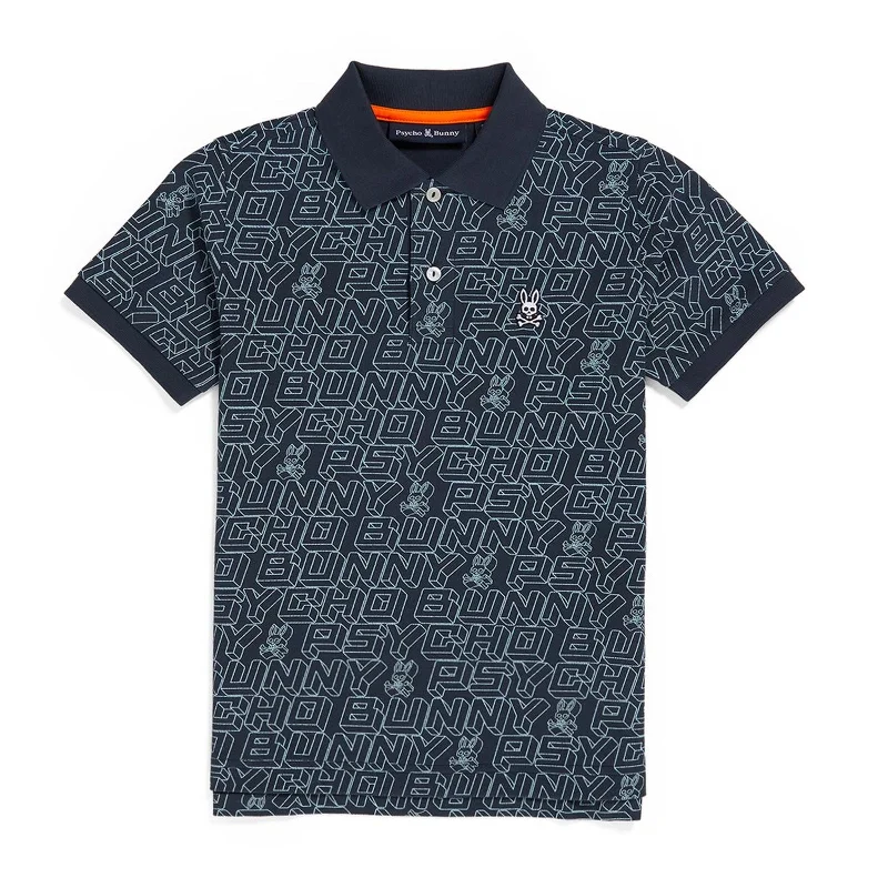 Navy Dayton Fashion Jacquard Polo